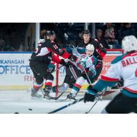 The Prince George Cougars battle the Kelowna Rockets