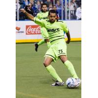 Milwaukee Wave Defender Jonathan Santos controls the ball