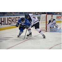 Forward Tyler Poulsen with the University of Alabama-Huntsville