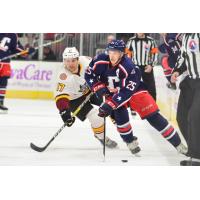Cleveland Monsters Center Alex Broadhurst vs. the Chicago Wolves