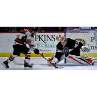 Reading Royals Goaltender Anthony Stolarz stops the Fort Wayne Komets