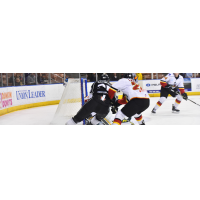 Matt Schmalz of the Manchester Monarchs battles the Adirondack Thunder