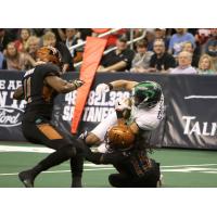 Arizona Rattlers' Dillion Winfrey makes a tackle vs. the Nebraska Danger