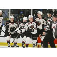 Vancouver Giants celebrate a Davis Koch goal