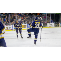 Nolan Walker of the Sioux Falls Stampede celebrates with teammates