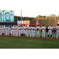 Opening night introductions for the Carolina Mudcats