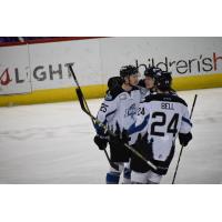 The Idaho Steelheads celebrate Cole Ully's goal
