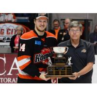 Fort Wayne Komets MVP Gabriel Desjardins accepts his award