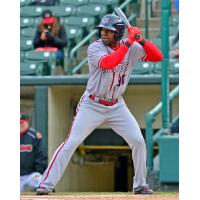 Alejandro De Aza of the Syracuse Chiefs at the plate