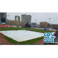 The tarp on Fifth Third Field, home of the Toledo Mud Hens
