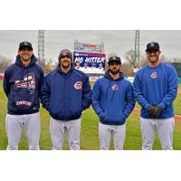 Syracuse Chiefs pitchers (L-R) Austin Voth, David Goforth, Tim Collins, and Austin Adams