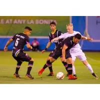 Las Vegas Lights FC battles for possession vs. San Antonio FC