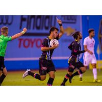 Las Vegas Lights FC 's Carlos Alvarez after scoring against San Antonio FC