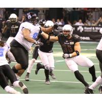 Justin Shirk of the Arizona Rattlers zeros in on a Cedar Rapids Titans ballcarrier