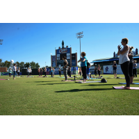 Yoga on the Field with the Lexington Legends