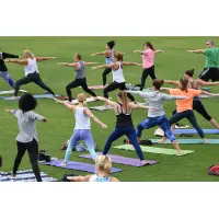 Yoga on the Field with the Lexington Legends