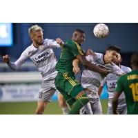 Sacramento Republic FC battles Portland Timbers FC 2 for the ball