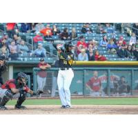 Salt Lake Bees outfielder Jabari Blash awaits a pitch