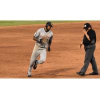 David Washington of the Long Island Ducks rounds the bases