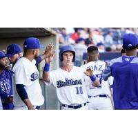 Tulsa Drillers congratulate Will Smith after his home run