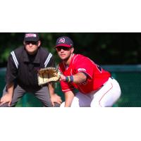 Infielder Brendan Skidmore with the Yarmouth-Dennis Red Sox