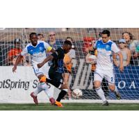 Colorado Springs Switchbacks ready a shot against Reno 1868 FC