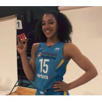 Chicago Sky forward Gabby Williams solves a Rubik's cube