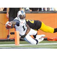 Receiver Kevin Elliott stretches for the endzone while with the Toronto Argonauts