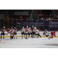 Alex Krushelnyski and the Lehigh Valley Phantoms celebrate the winning score