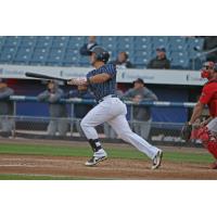 Jacob Wilson of the Syracuse Chiefs watches his double