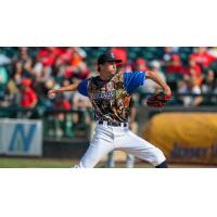 Lakewood BlueClaws pitcher Gavin Wallace on Bark in the Park day