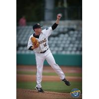 Charleston RiverDogs pitcher JP Sears follows through
