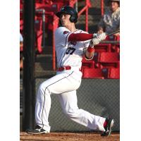 Sioux City Explorers catcher Daniel Jackson takes a big swing