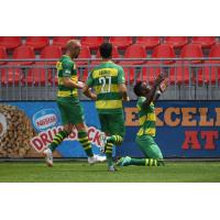Tampa Bay Rowdies celebrate a goal vs. Toronto FC II
