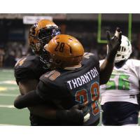 Shadrach Thornton of the Arizona Rattlers celebrates against the Nebraska Danger