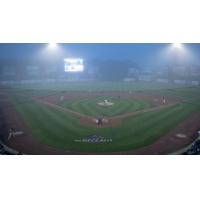 Fog rolls into FirstEnergy Park, home of the Lakewood BlueClaws