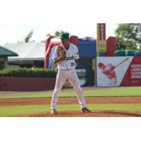 Lexington Legends pitcher Garrett Davila eyes the plate