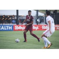 Sacramento Republic FC looks for a passing lane against Orange County SC