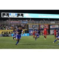 Penn FC celebrates a win against Toronto FC 2