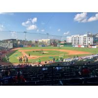 Warmup at the South Atlantic League All-Star Game at Greensboro, NC