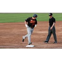 Travis Snider of the Long Island Ducks rounds the bases