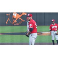 Braden Webb pitching for the Carolina Mudcats
