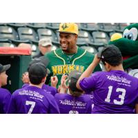 Normal CornBelters greet kids