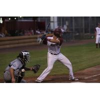 Wisconsin Rapids Rafters catcher Mike Rojas awaits a pitch