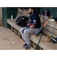 Kyle Roller in the dugout for the Somerset Patriots
