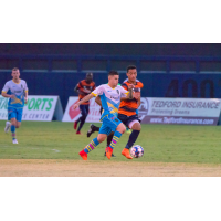 Las Vegas Lights FC's Raul Mendiola moves upfield with the ball