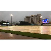 The tarp on MGM Park, home of the Biloxi Shuckers