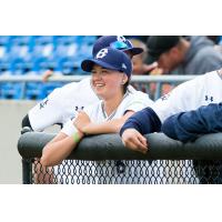 Victoria HarbourCats pitcher Claire Eccles watches the action