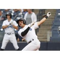 Angel Aguilar swings for the Tampa Tarpons