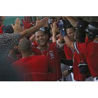 Chris Dominguez of the Syracuse Chiefs launched a three-run home run in the second inning Monday night